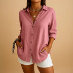 Blouse légère femme d'été, coupe décontractée, du XS au 3XL, rose