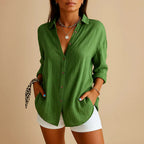Blouse légère femme d'été, coupe décontractée, du XS au 3XL, vert