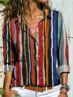 Blouse femme légèrement évasée, six coloris, du S au 5XL, rayé