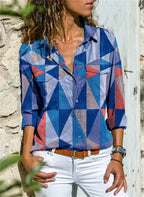 Blouse femme légèrement évasée, six coloris, du S au 5XL, bleu