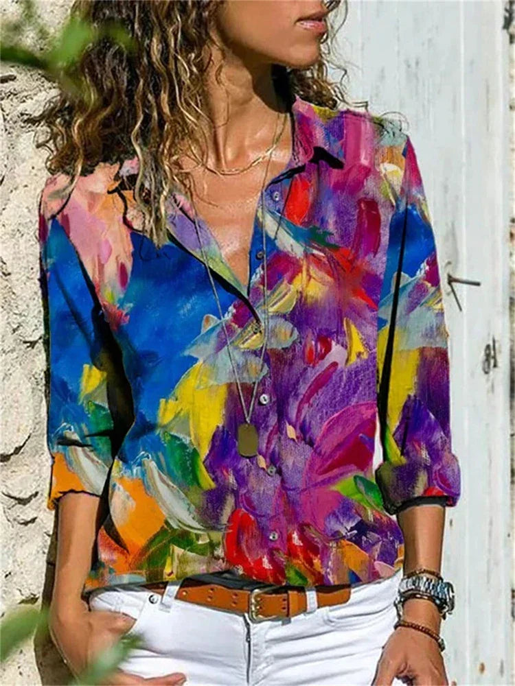 Blouse femme légèrement évasée, six coloris, du S au 5XL, fuchsia