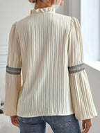 Blouse blanche femme style vintage, manches longues