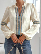 Blouse blanche femme style vintage, manches longues
