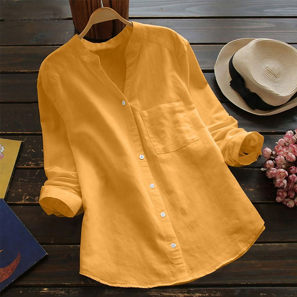 Chemise ample femme, sept coloris, du S au 3XL, jaune