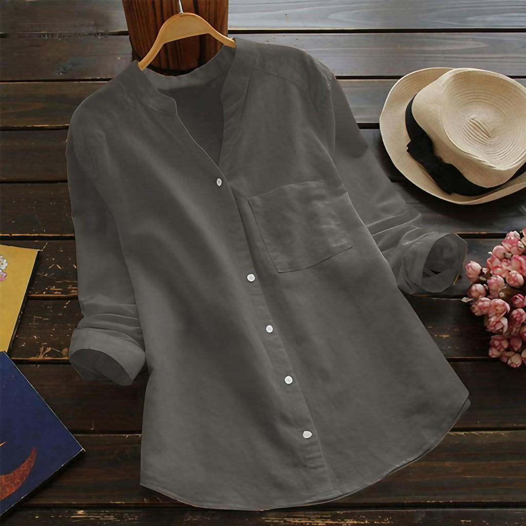 Chemise ample femme, sept coloris, du S au 3XL, gris