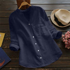 Chemise ample femme, sept coloris, du S au 3XL, bleu foncé