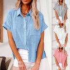 Blouse femme ample à manches courtes, huit coloris, S au 5XL