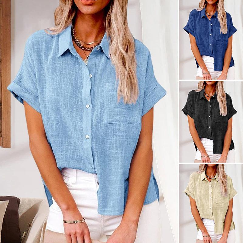 Blouse femme ample à manches courtes, huit coloris, S au 5XL