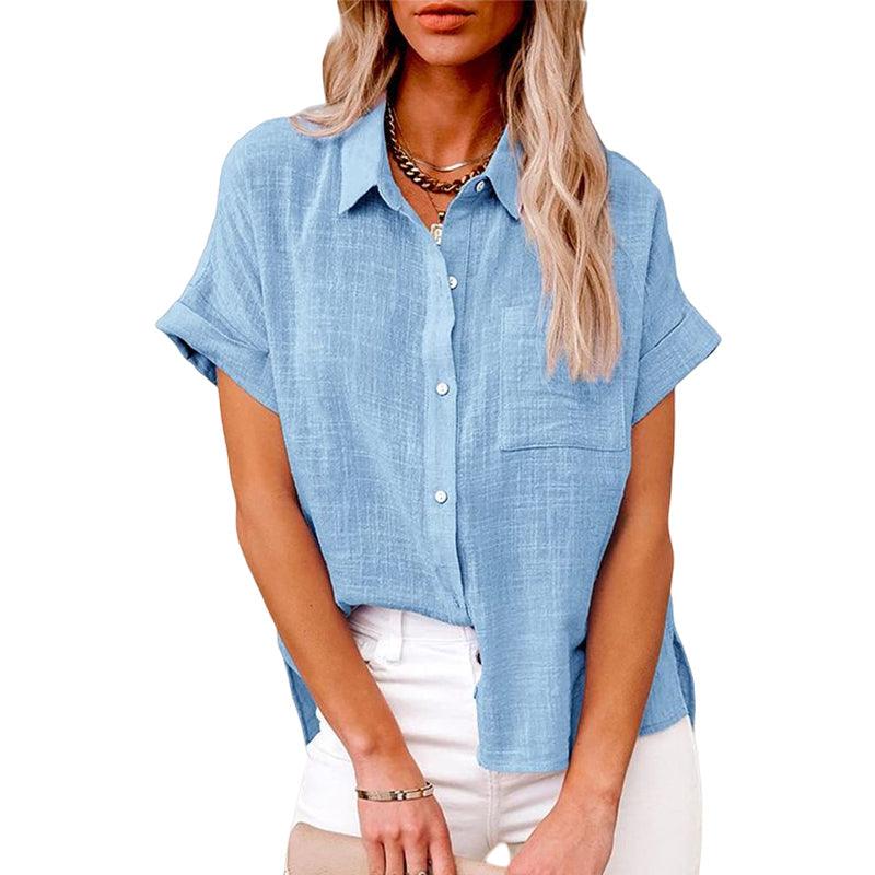 Blouse femme ample à manches courtes, huit coloris, S au 5XL