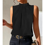 Blouse femme coupe droite à col classique, trois modèles