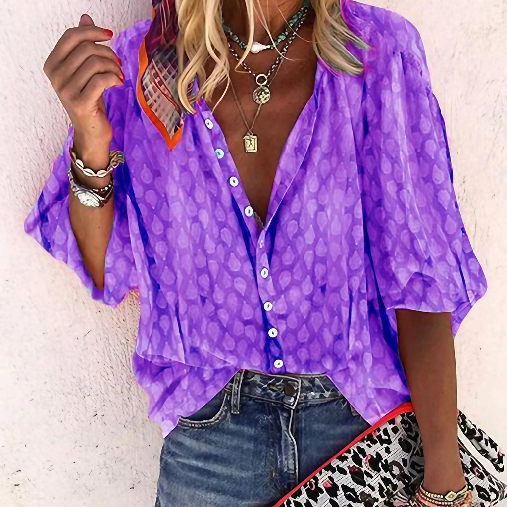 Blouse femme légère et fluide pour l'été, six coloris, lilas