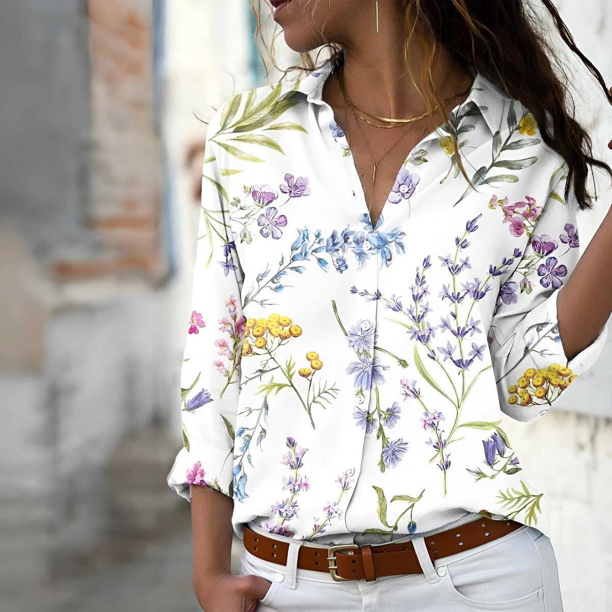Blouse femme ample à imprimé, du XS au 3XL, quatre coloris, blanc