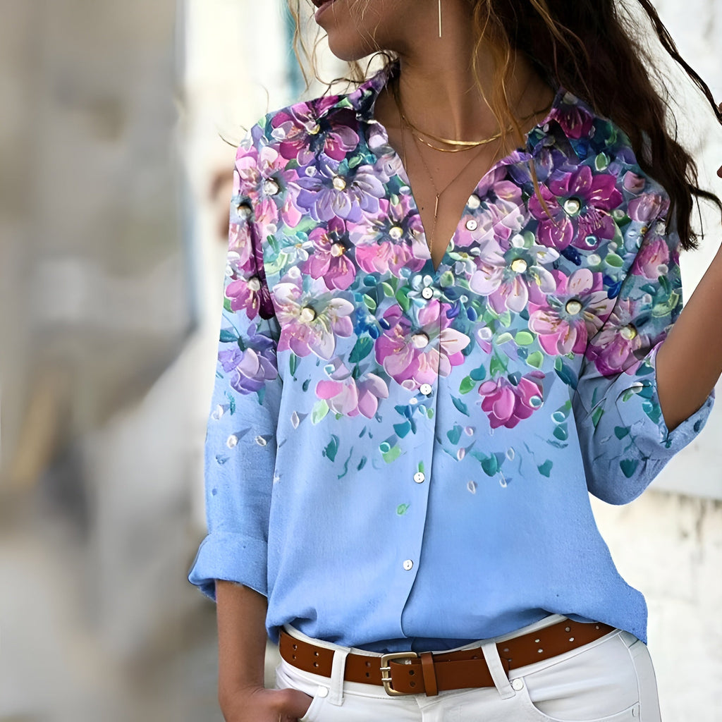 Blouse femme ample à imprimé, du XS au 3XL, quatre coloris, bleu