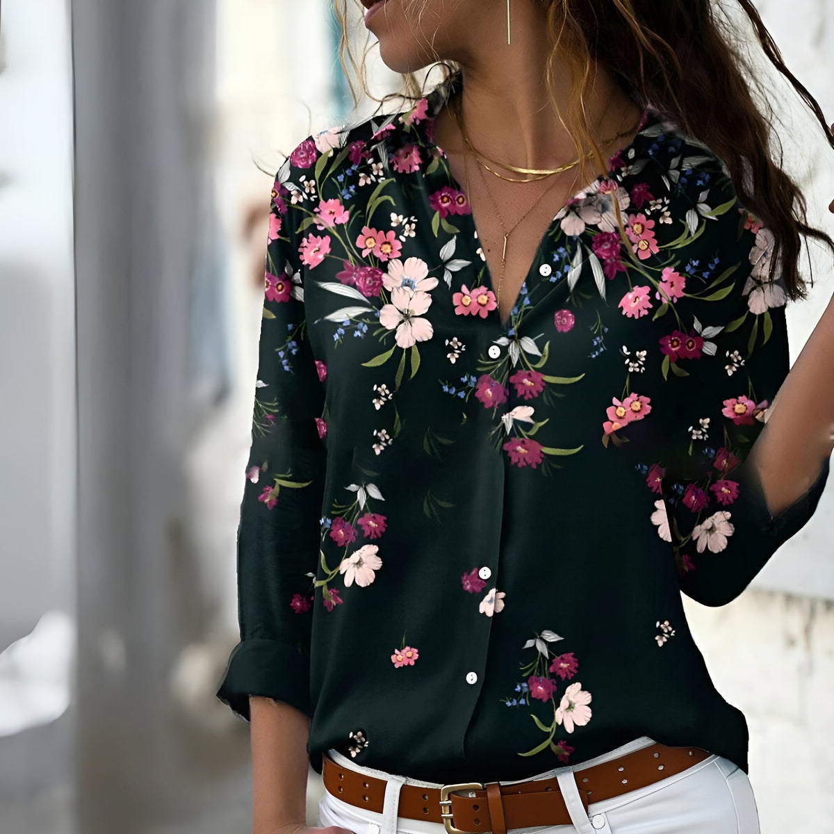 Blouse femme ample à imprimé, du XS au 3XL, quatre coloris, noir