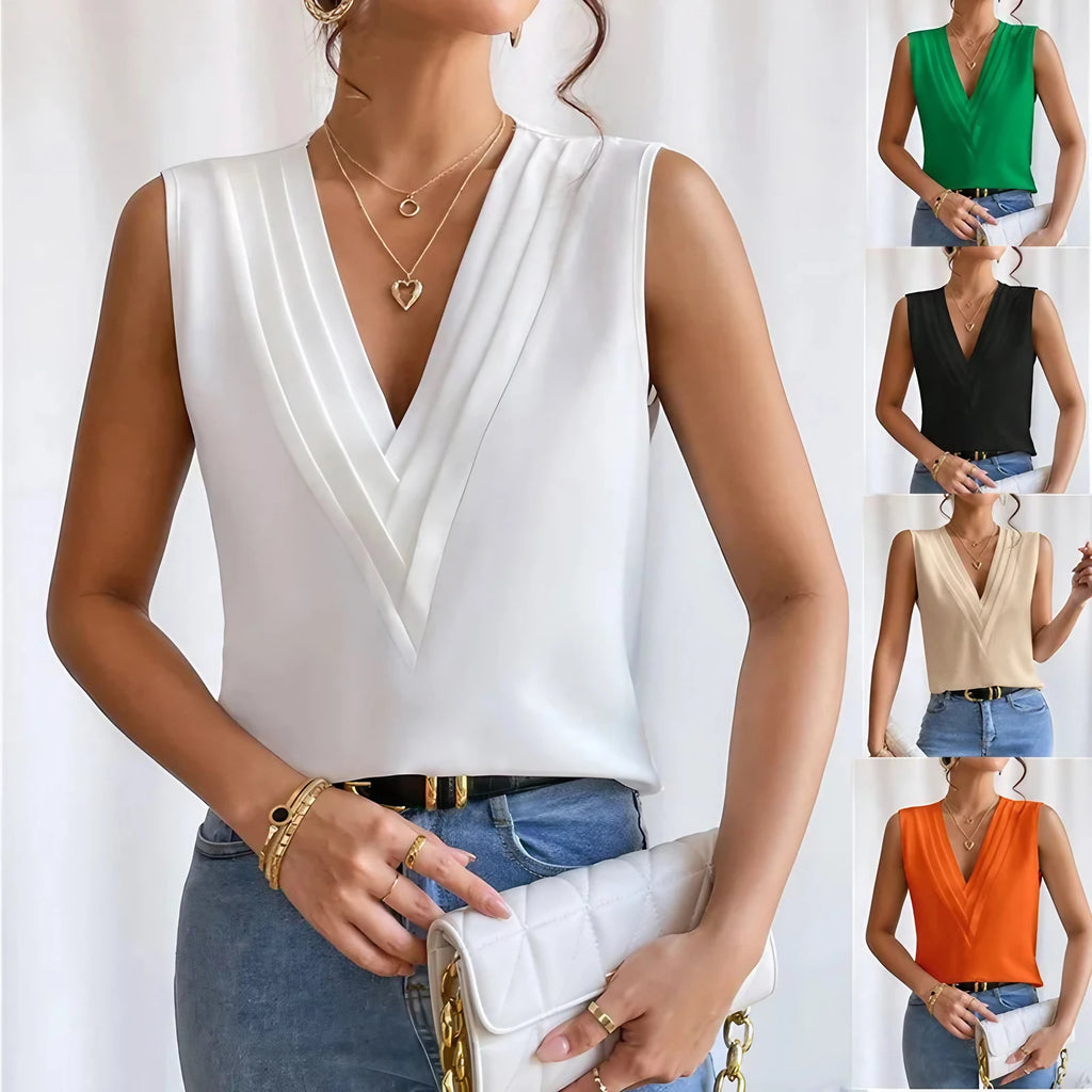 Blouse sans manches femme, cinq coloris, du S au 3XL