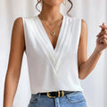 Blouse sans manches femme, cinq coloris, du S au 3XL, blanc