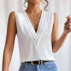 Blouse sans manches femme, cinq coloris, du S au 3XL, blanc