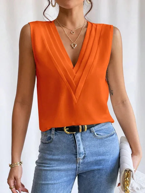 Blouse sans manches femme, cinq coloris, du S au 3XL