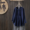 Blouse femme à manches longues, du M au 5XL, quatre coloris, bleu