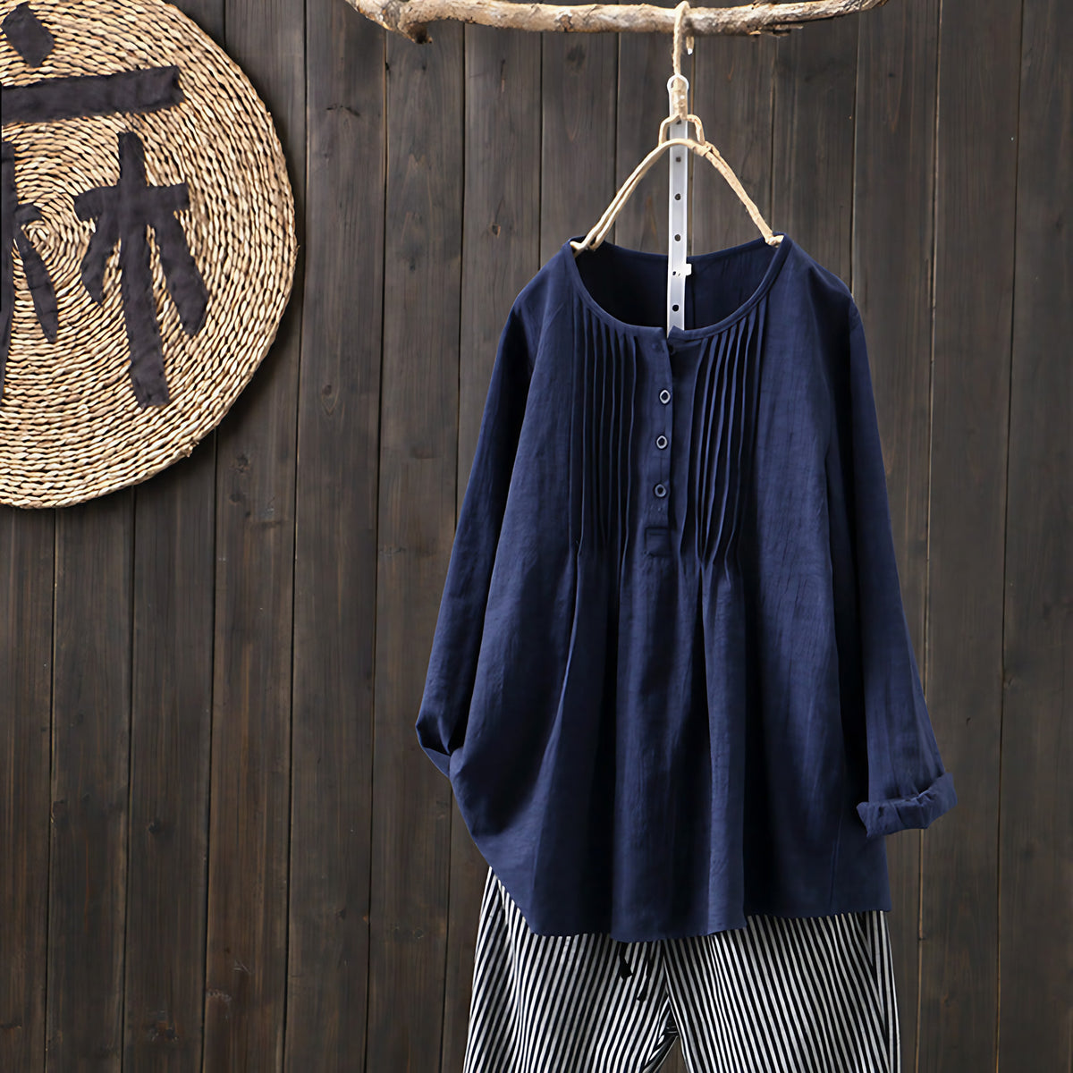 Blouse femme à manches longues, du M au 5XL, quatre coloris, bleu