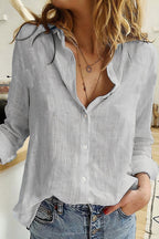 Blouse femme légère à coupe classique, du XS au 3XL, gris