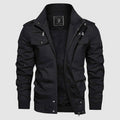 Blouson aviateur homme col montant, zip et poches poitrine, noir