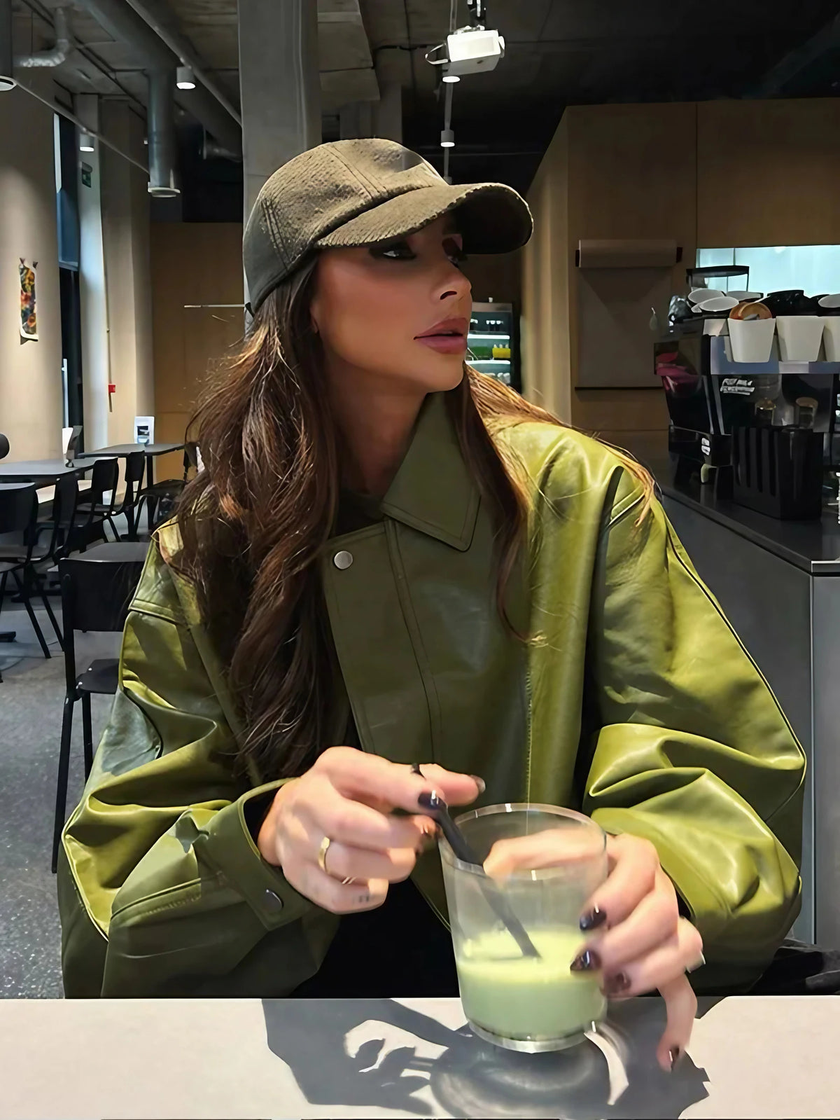 Blouson aviateur femme zippé, coupe bomber, printemps et été, vert 2