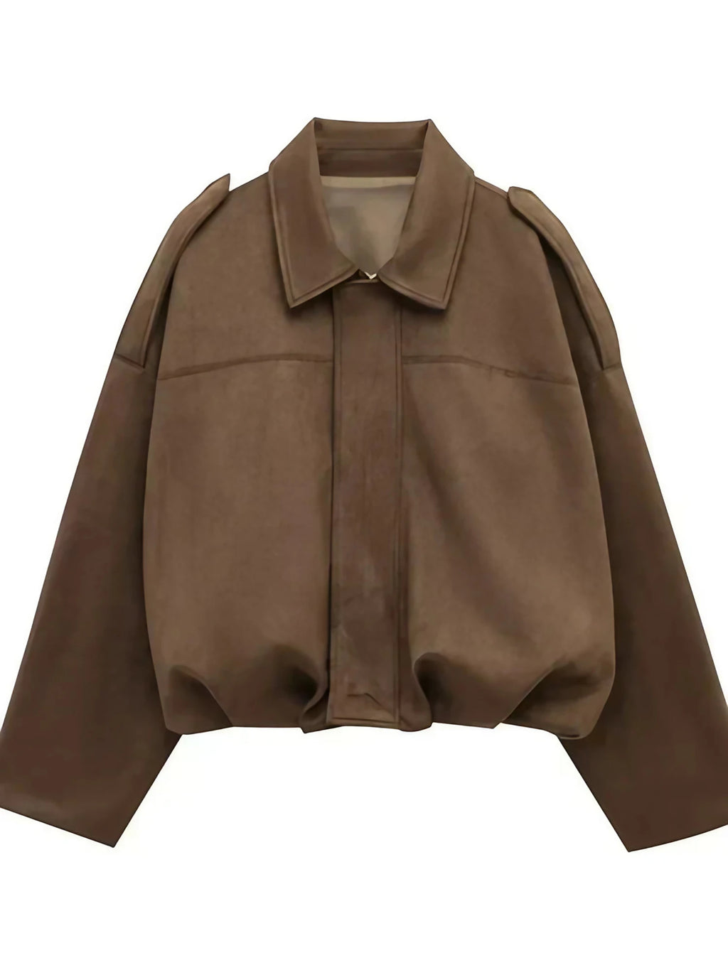 Blouson aviateur femme zippé, coupe bomber, printemps et été, brun 3
