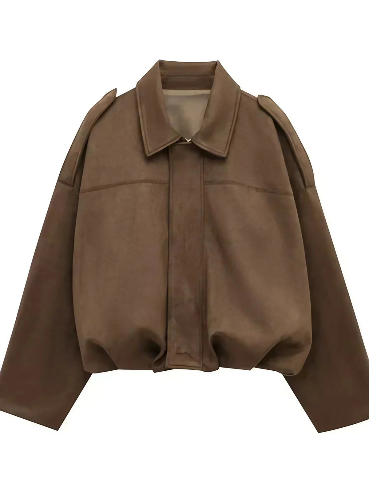 Blouson aviateur femme zippé, coupe bomber, printemps et été, brun 3