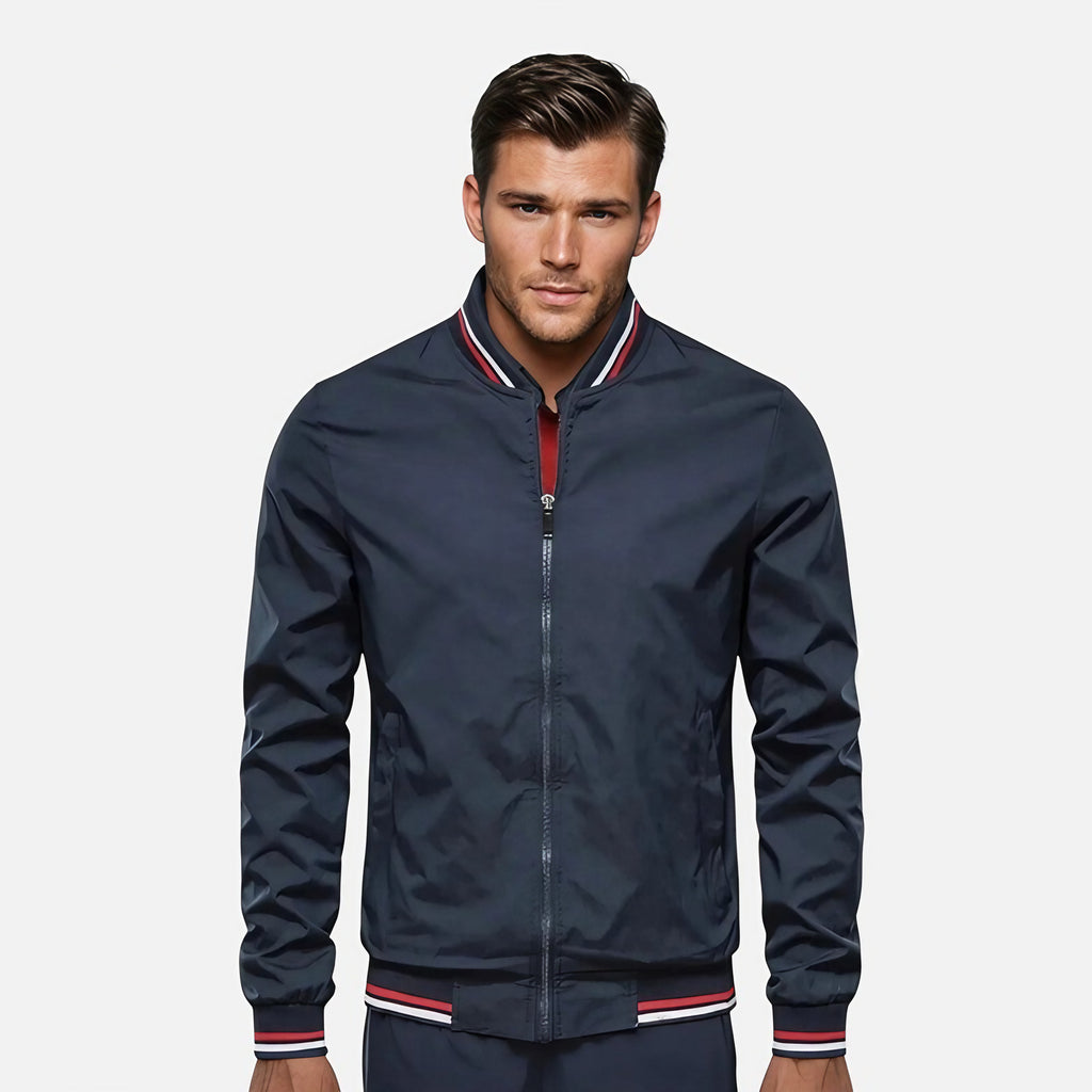 Blouson bomber homme à finitions bicolores, quatre coloris