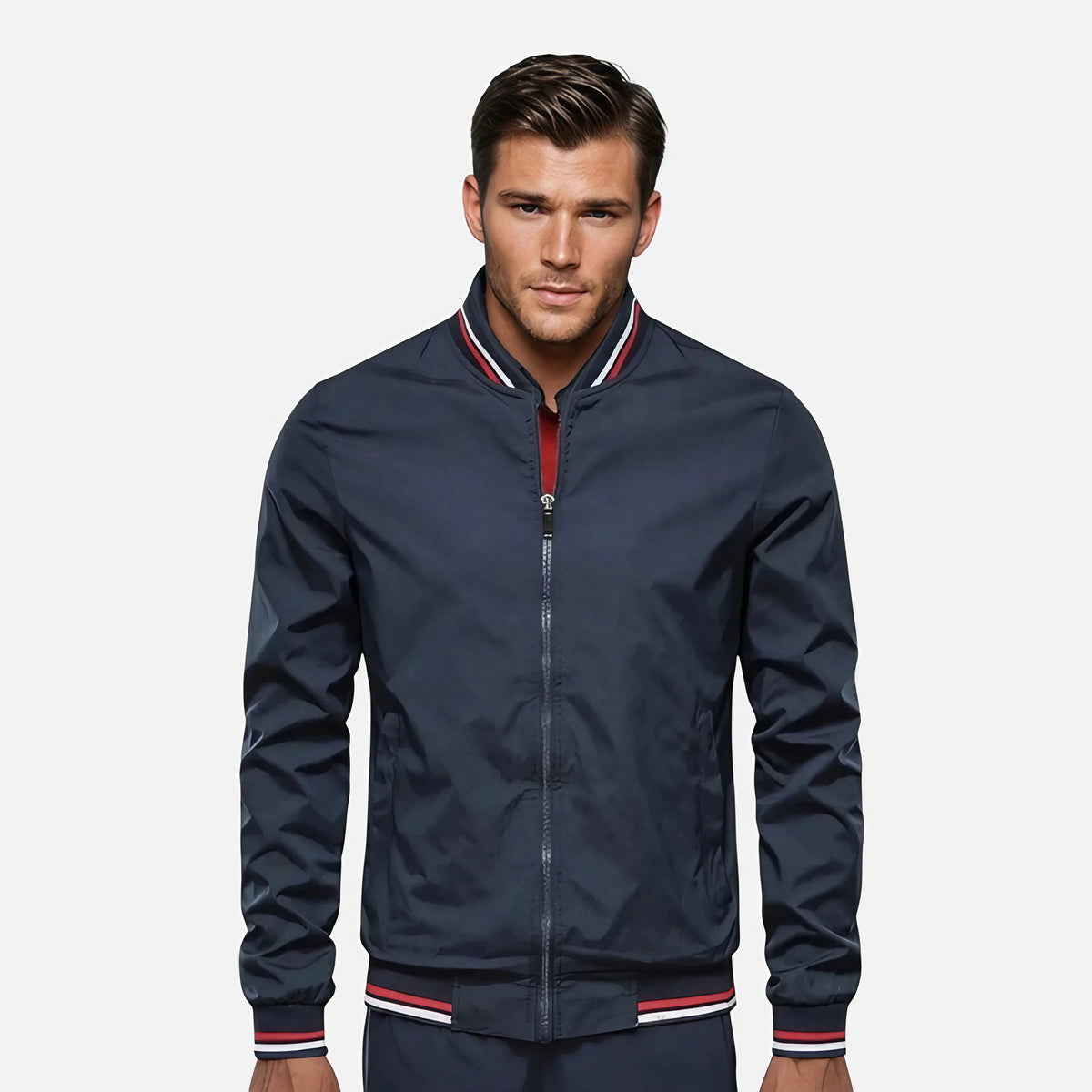 Blouson bomber homme à finitions bicolores, quatre coloris