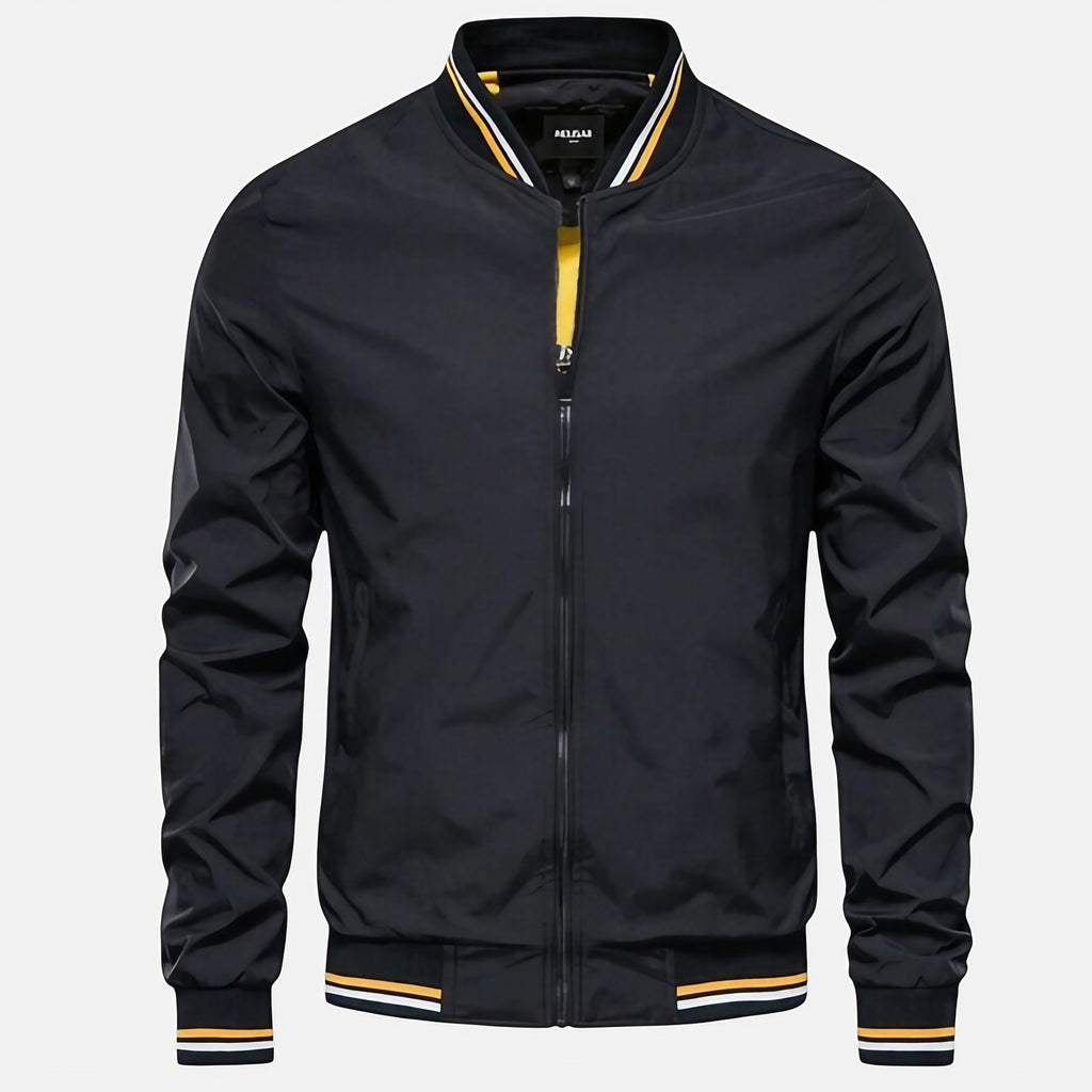 Blouson bomber homme à finitions bicolores, quatre coloris, noir