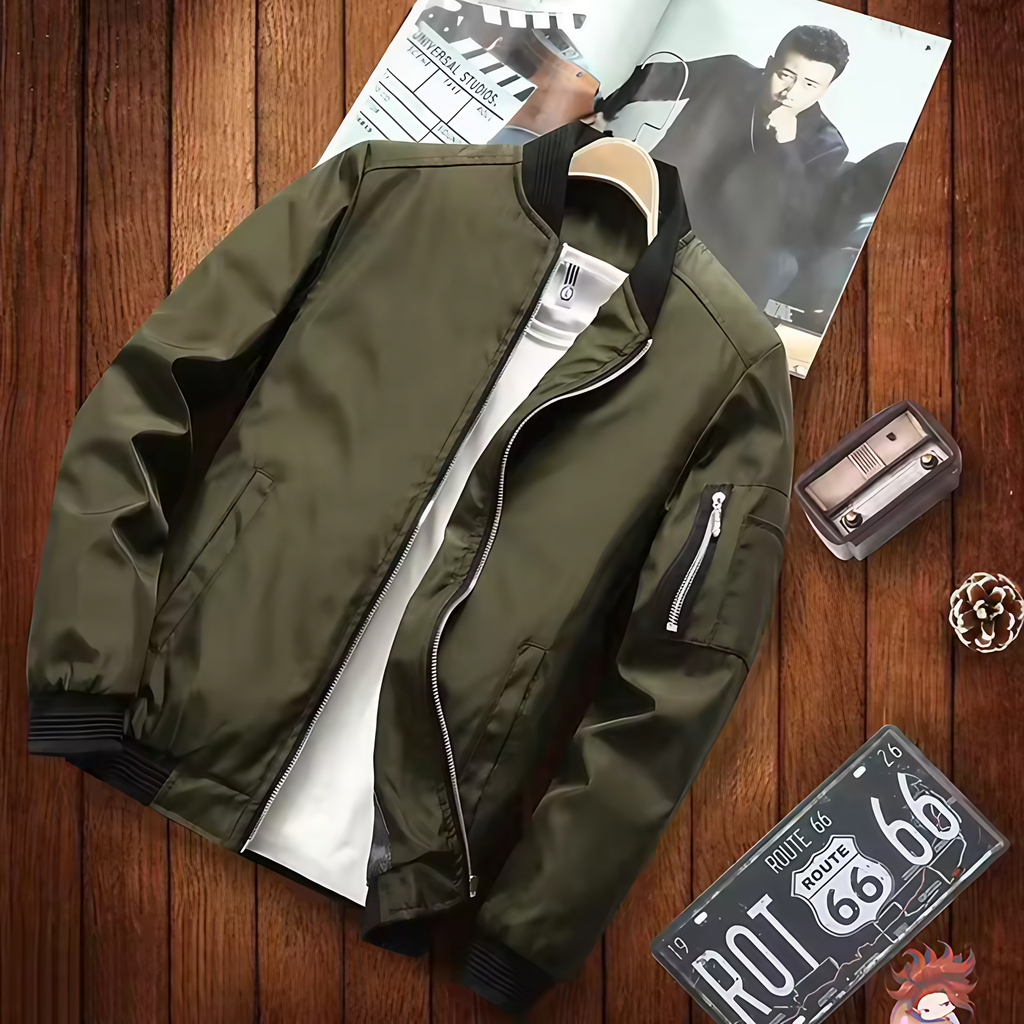 Blouson bomber homme multipoches coupe-vent, du S au 4XL, vert