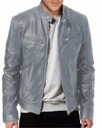 Blouson de moto homme léger, six coloris, du S au 5XL, gris