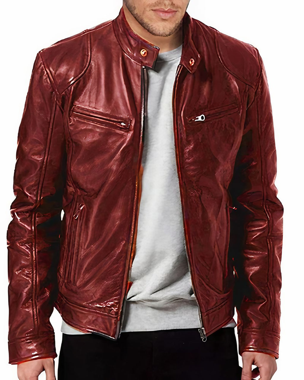 Blouson de moto homme léger, six coloris, du S au 5XL, rouge