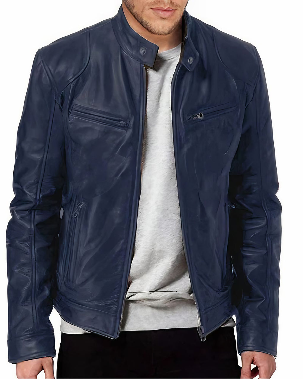 Blouson de moto homme léger, six coloris, du S au 5XL, bleu foncé