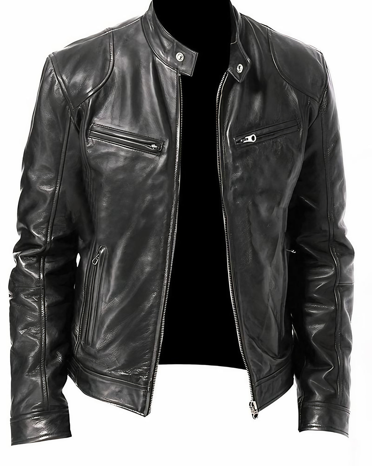 Blouson de moto homme léger, six coloris, du S au 5XL, noir