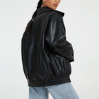 Blouson motard femme à zip asymétrique, poches zippées, S au 2XL