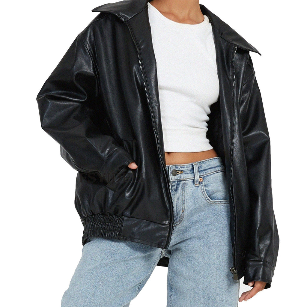 Blouson motard femme à zip asymétrique, poches zippées, S au 2XL