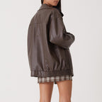 Blouson motard femme à zip asymétrique, poches zippées, S au 2XL