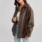 Blouson motard femme à zip asymétrique, poches zippées, S au 2XL