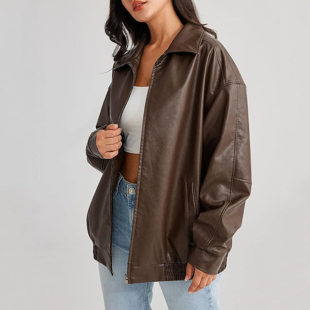 Blouson motard femme à zip asymétrique, poches zippées, S au 2XL