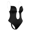 Body dos nu femme invisible, beige ou noir, du S au 3XL, noir