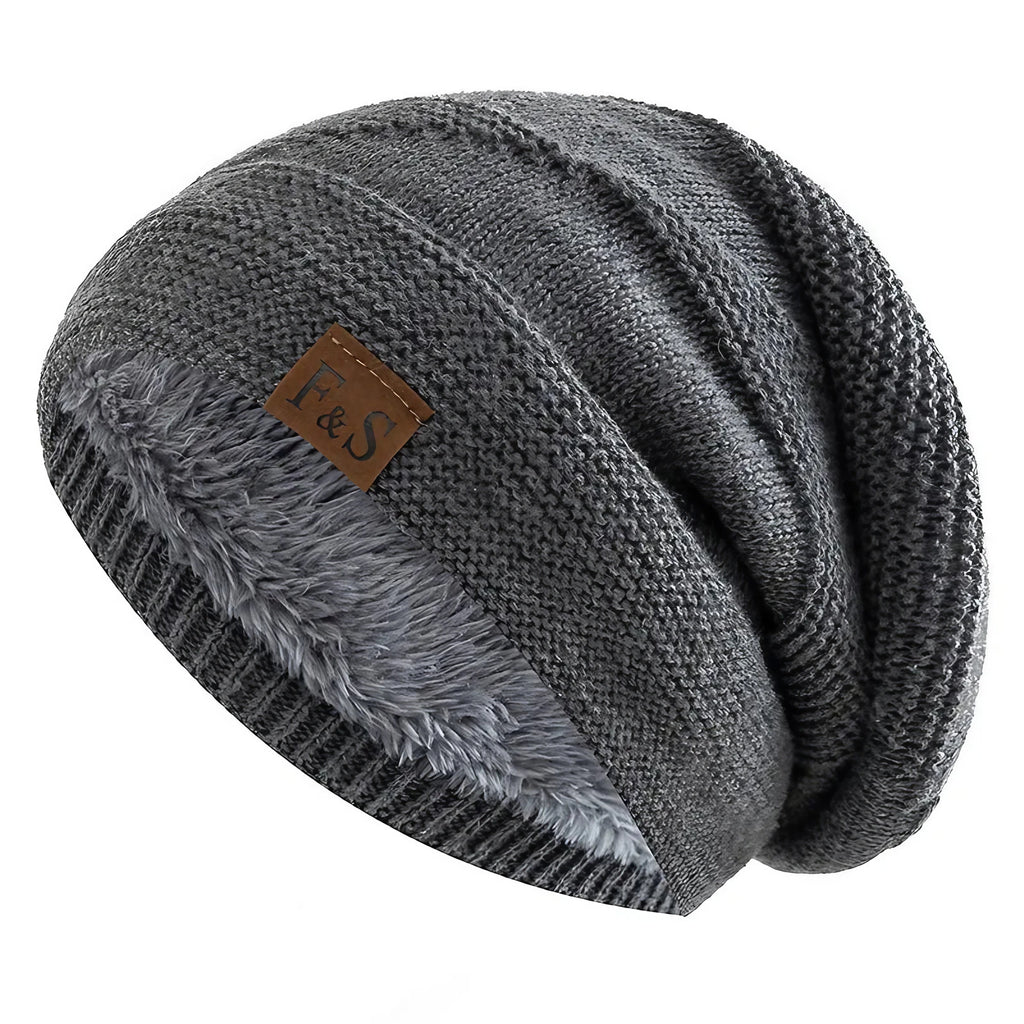 Bonnet en polaire mixte pour tour de tête 54 à 58 cm, cinq coloris, gris