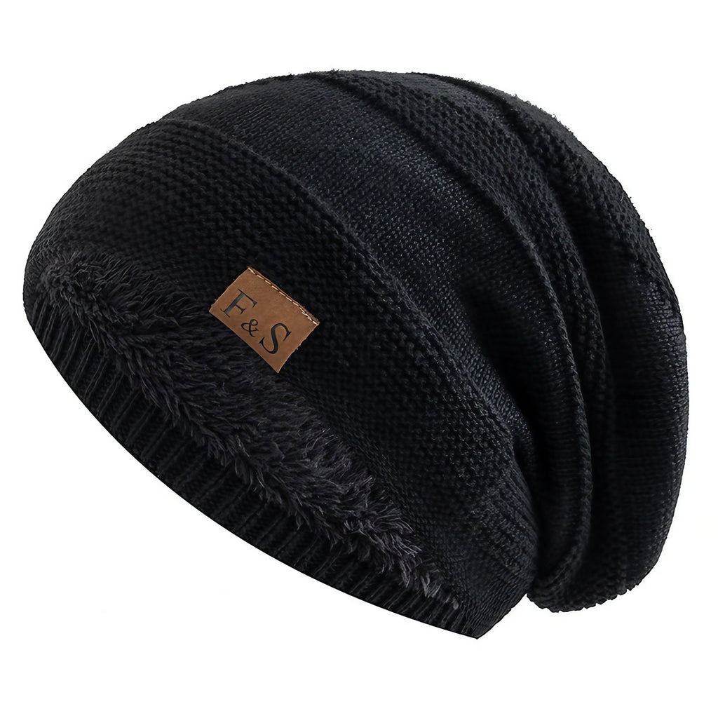 Bonnet en polaire mixte pour tour de tête 54 à 58 cm, cinq coloris, noir