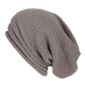 Bonnet en maille femme, forme ample extensible, six coloris, gris clair