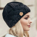 Bonnet tricoté femme, tour de tête 54 à 58 cm, sept coloris, noir