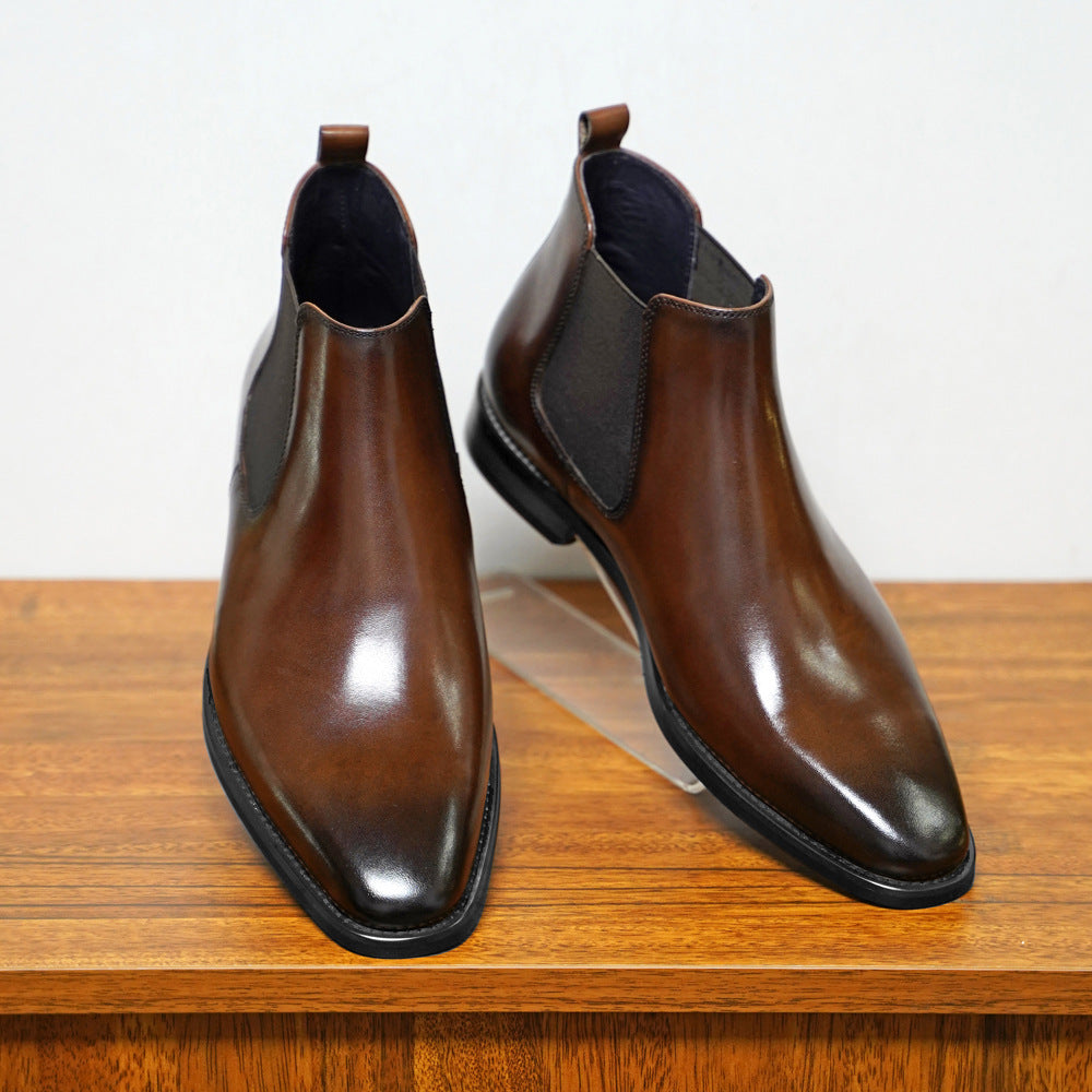 Bottines Chelsea homme à élastiques latéraux, noir ou marron foncé