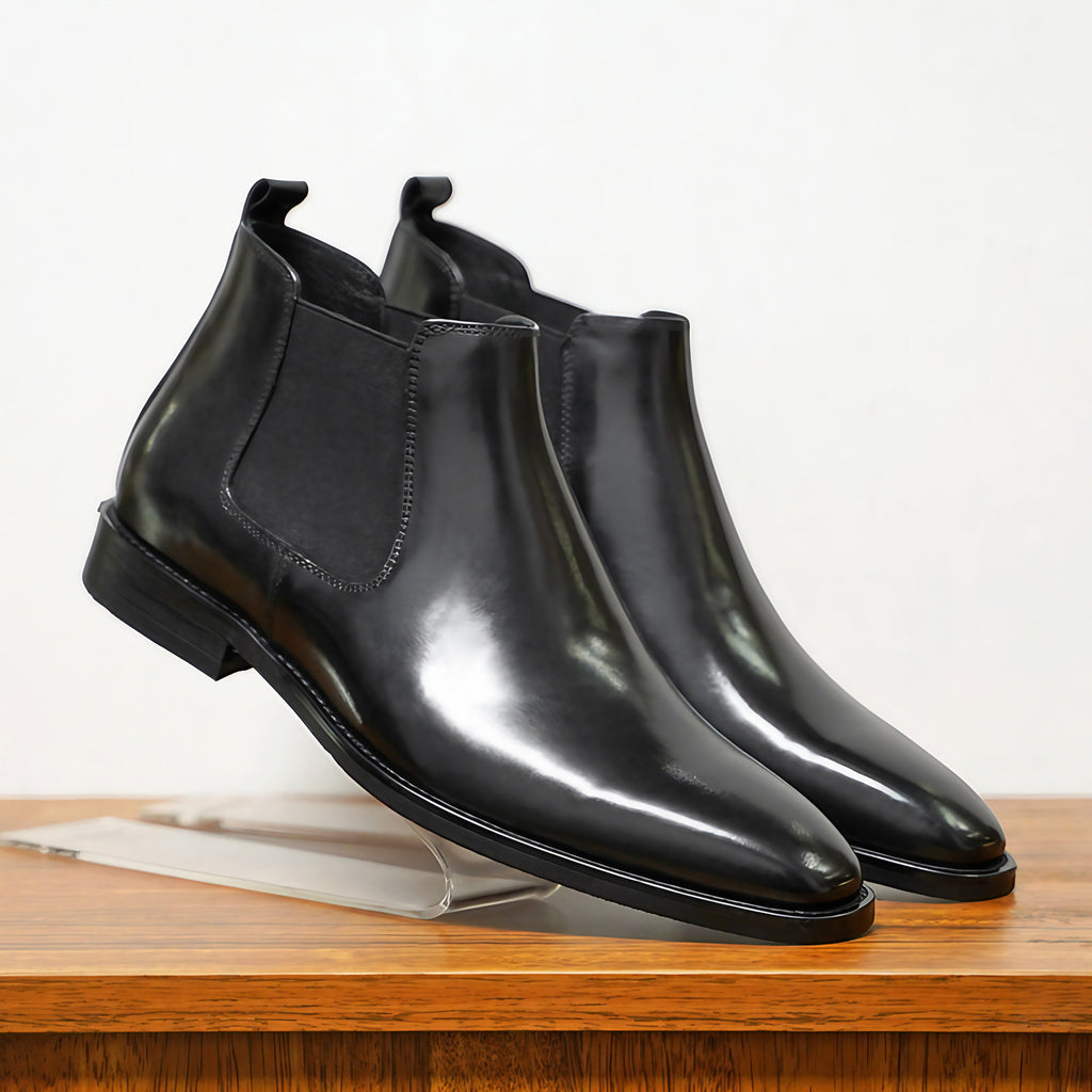 Bottines Chelsea homme à élastiques latéraux, noir ou marron foncé, noir