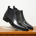 Bottines Chelsea homme à élastiques latéraux, noir ou marron foncé, noir